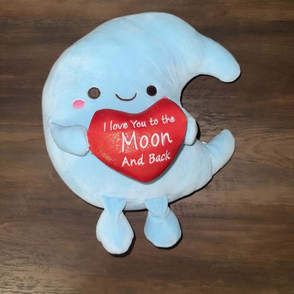 Aurora Love You To The Moon And Back Blue Crescent Moon Plush